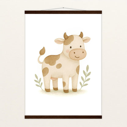 Klara die Kuh Poster mit Leisten von tinylearner