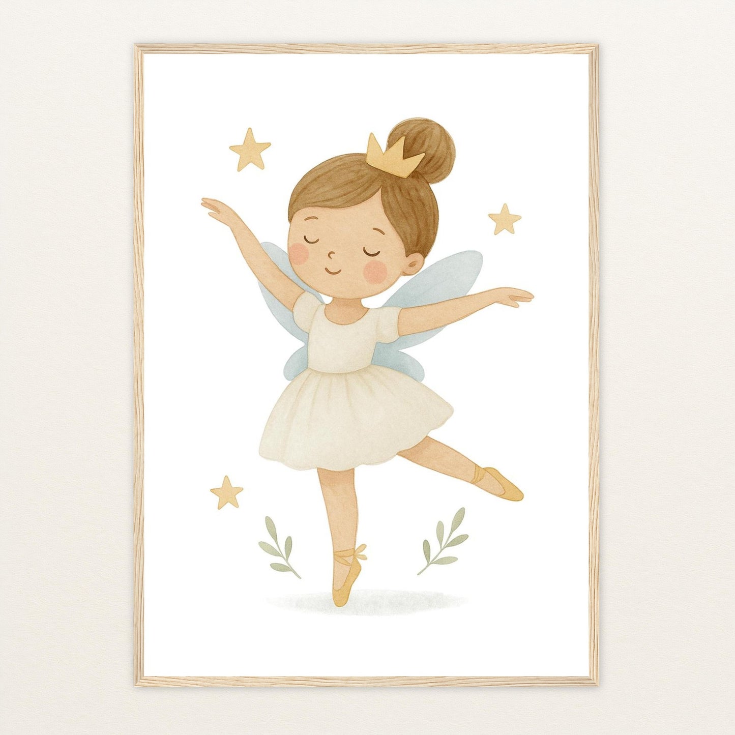 Fina die Fee - Motiv: "Ballett" Poster mit Holzrahmen von tinylearner