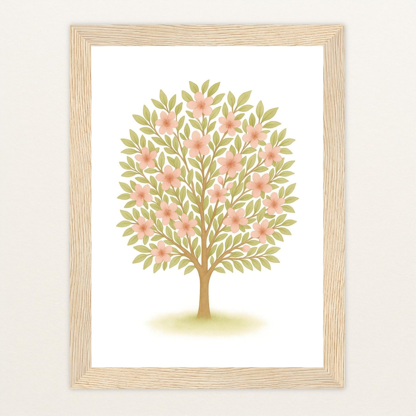 Kirschbaum Poster mit Holzrahmen von tinylearner