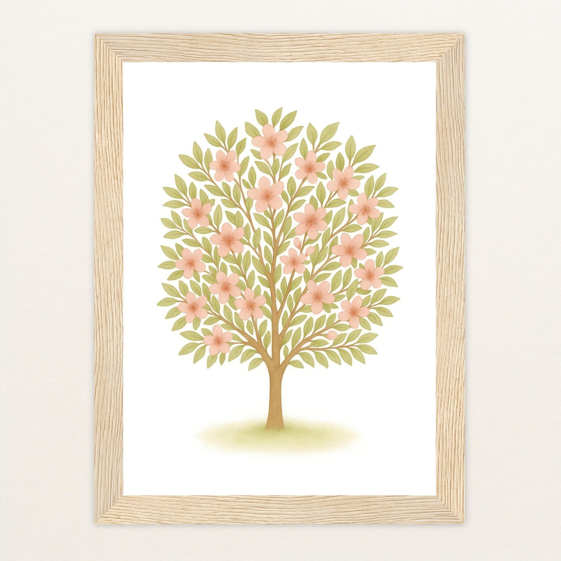 Kirschbaum Poster mit Holzrahmen von tinylearner