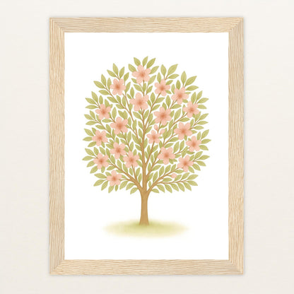 Kirschbaum Poster mit Holzrahmen von tinylearner