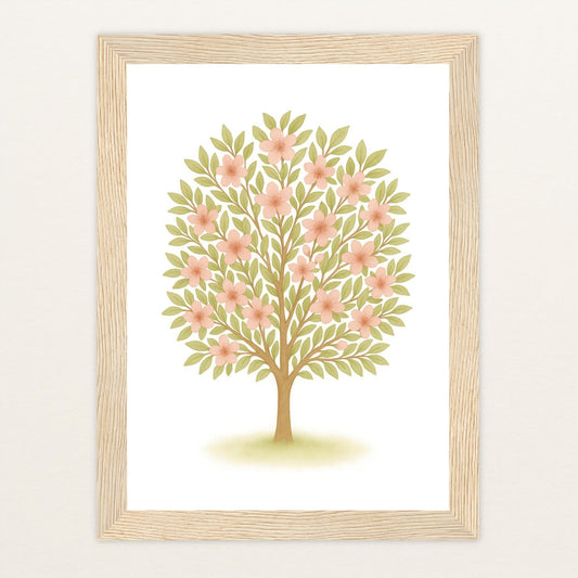 Kirschbaum Poster mit Holzrahmen von tinylearner
