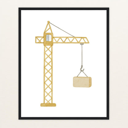 Kran Poster mit Holzrahmen von tinylearner