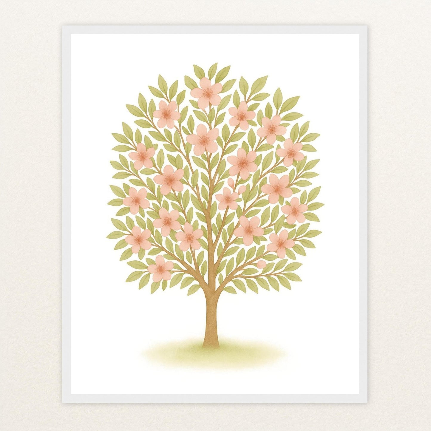 Kirschbaum Poster mit Holzrahmen von tinylearner