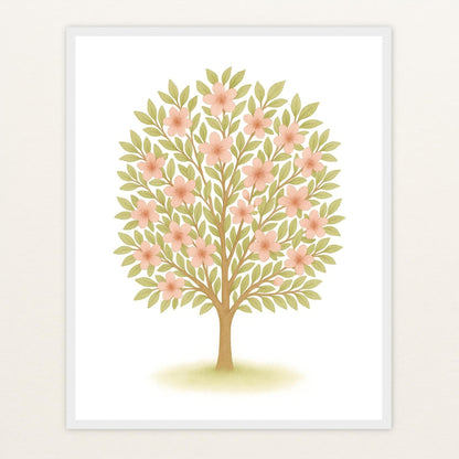 Kirschbaum Poster mit Holzrahmen von tinylearner