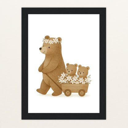 Balu der Bär - Motiv: "Bollerwagen" Poster mit Holzrahmen von tinylearner