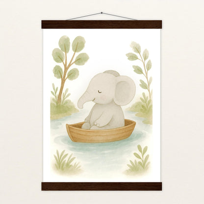 Emil der Elefant - Motiv: "Boot" Poster mit Leisten von tinylearner