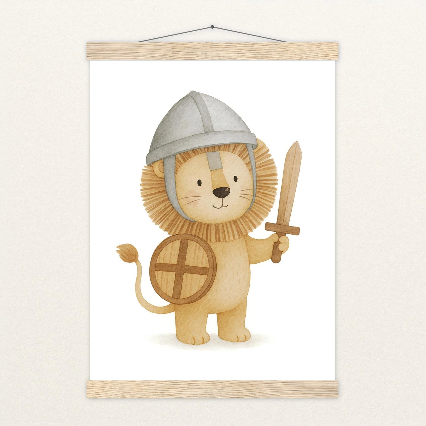 Leo der Löwe - Motiv: "Ritter" Poster mit Leisten von tinylearner