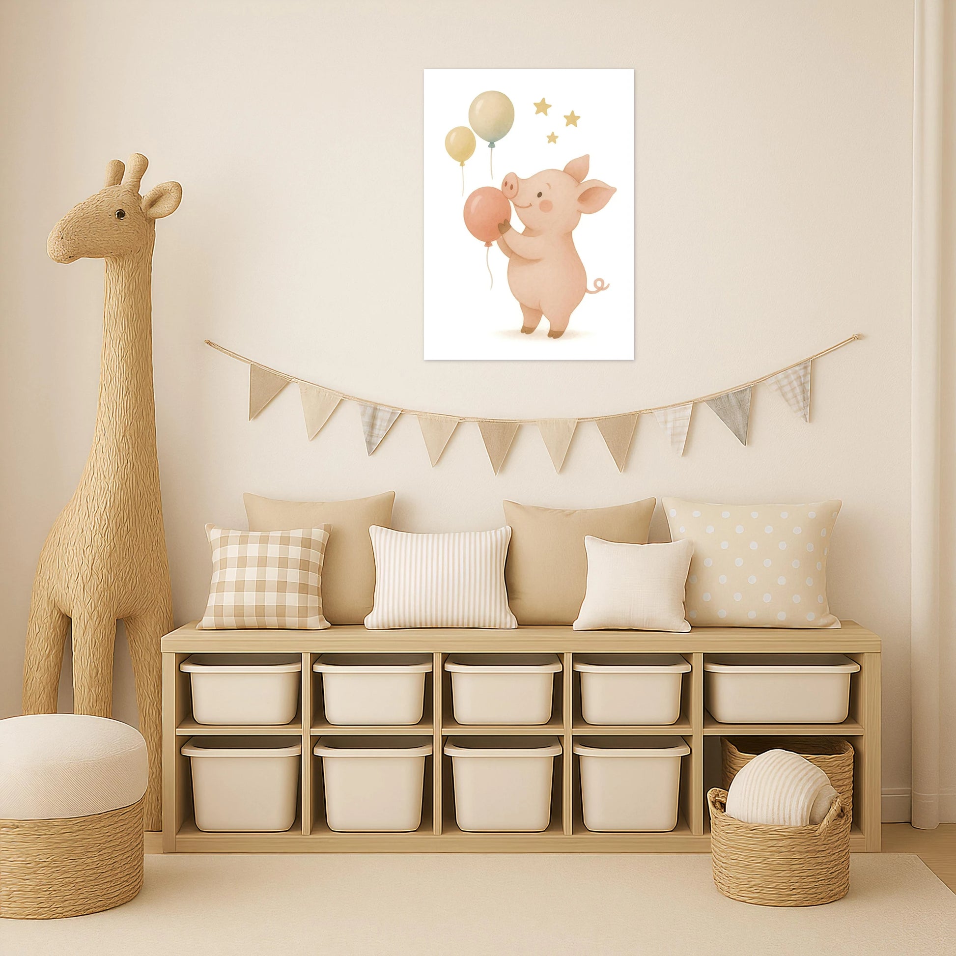 Susi das Schwein - Motiv: "Ballons" Poster von tinylearner