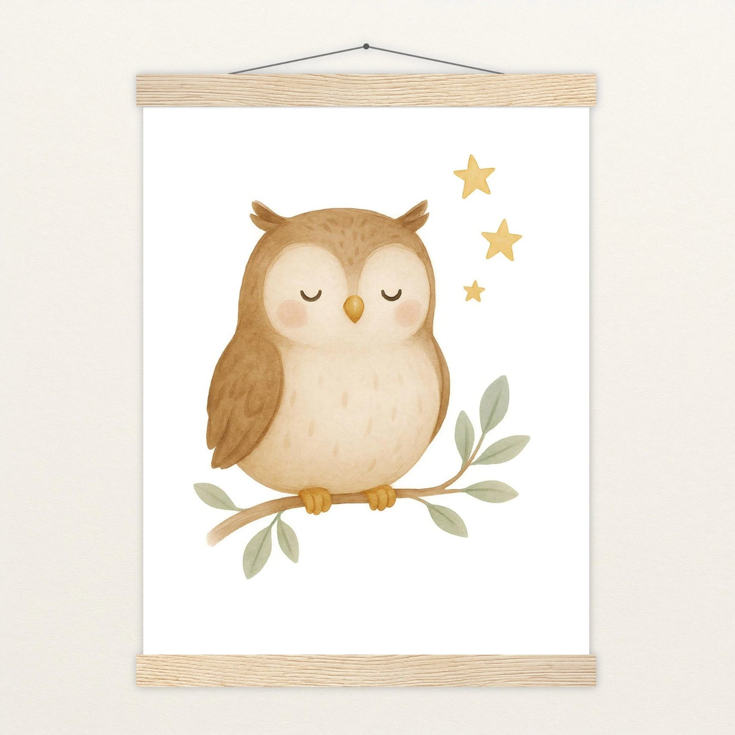 Emmi die Eule Poster mit Leisten von tinylearner