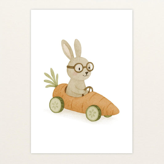 Holly der Hase - Motiv: "Rennmöhre" Poster von tinylearner