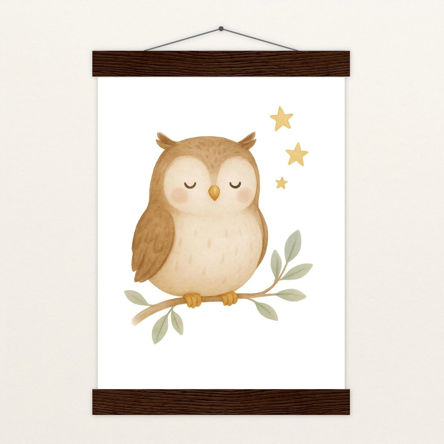 Emmi die Eule Poster mit Leisten von tinylearner