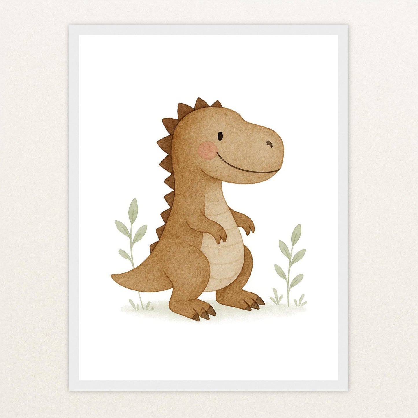 Dinosaurier T-Rex Poster mit Holzrahmen von tinylearner