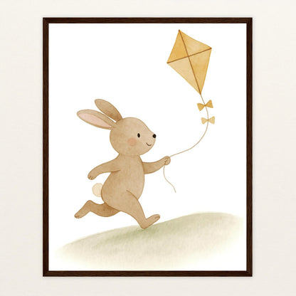 Holly der Hase - Motiv: "Drachen" Poster mit Holzrahmen von tinylearner