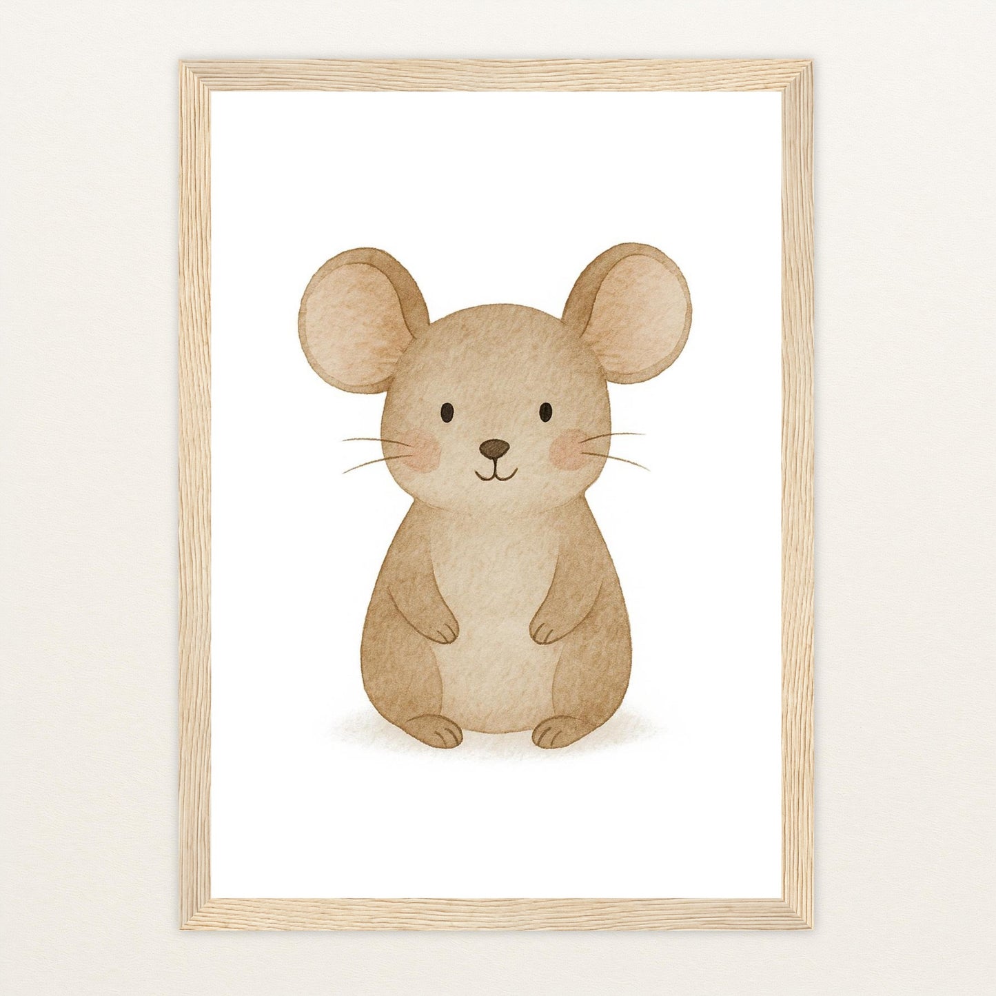 Mimi die Maus Poster mit Holzrahmen von tinylearner