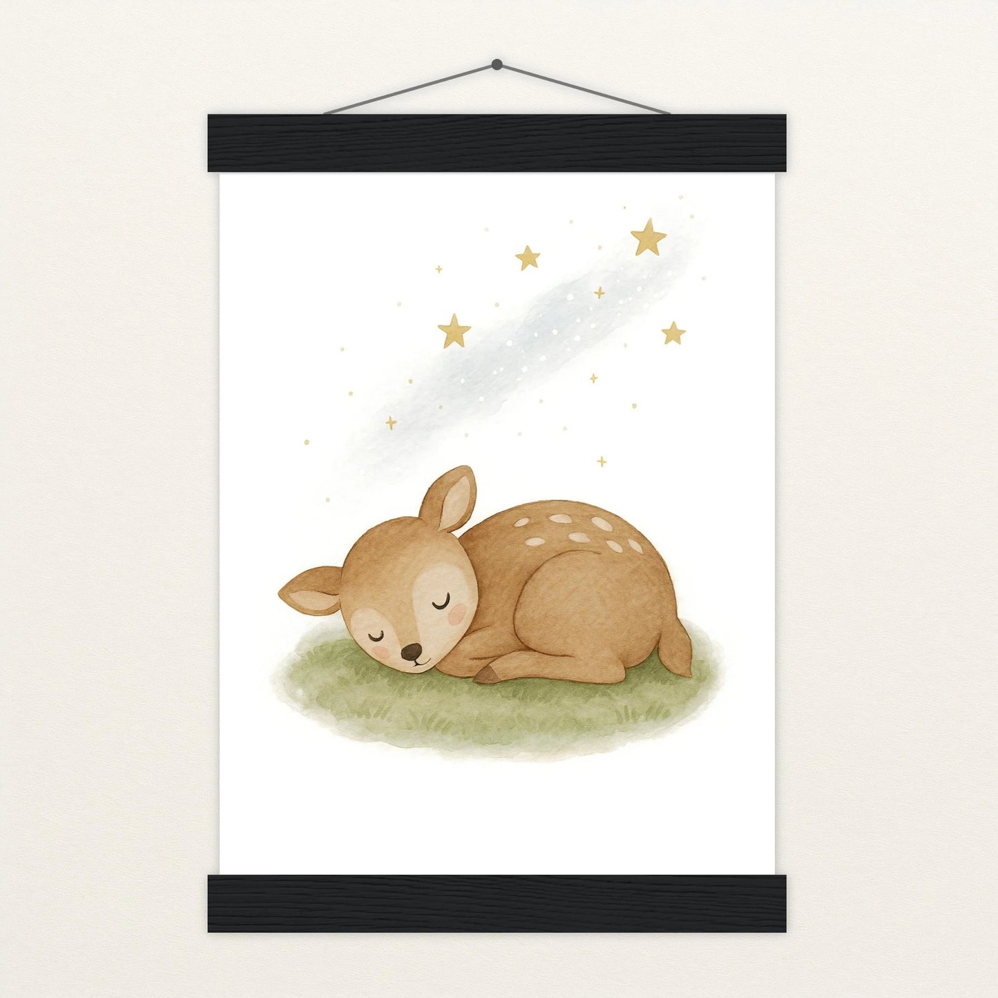 Ria das Reh - Motiv: "Schlafend" Poster mit Leisten von tinylearner