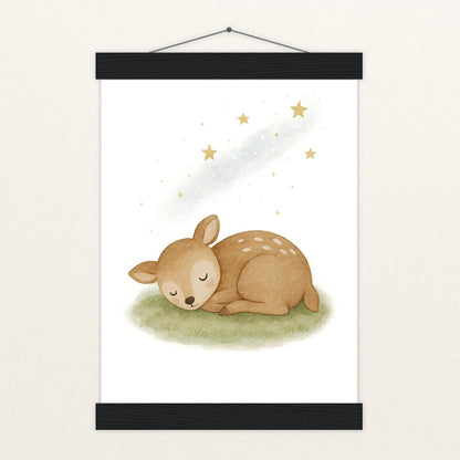 Ria das Reh - Motiv: "Schlafend" Poster mit Leisten von tinylearner