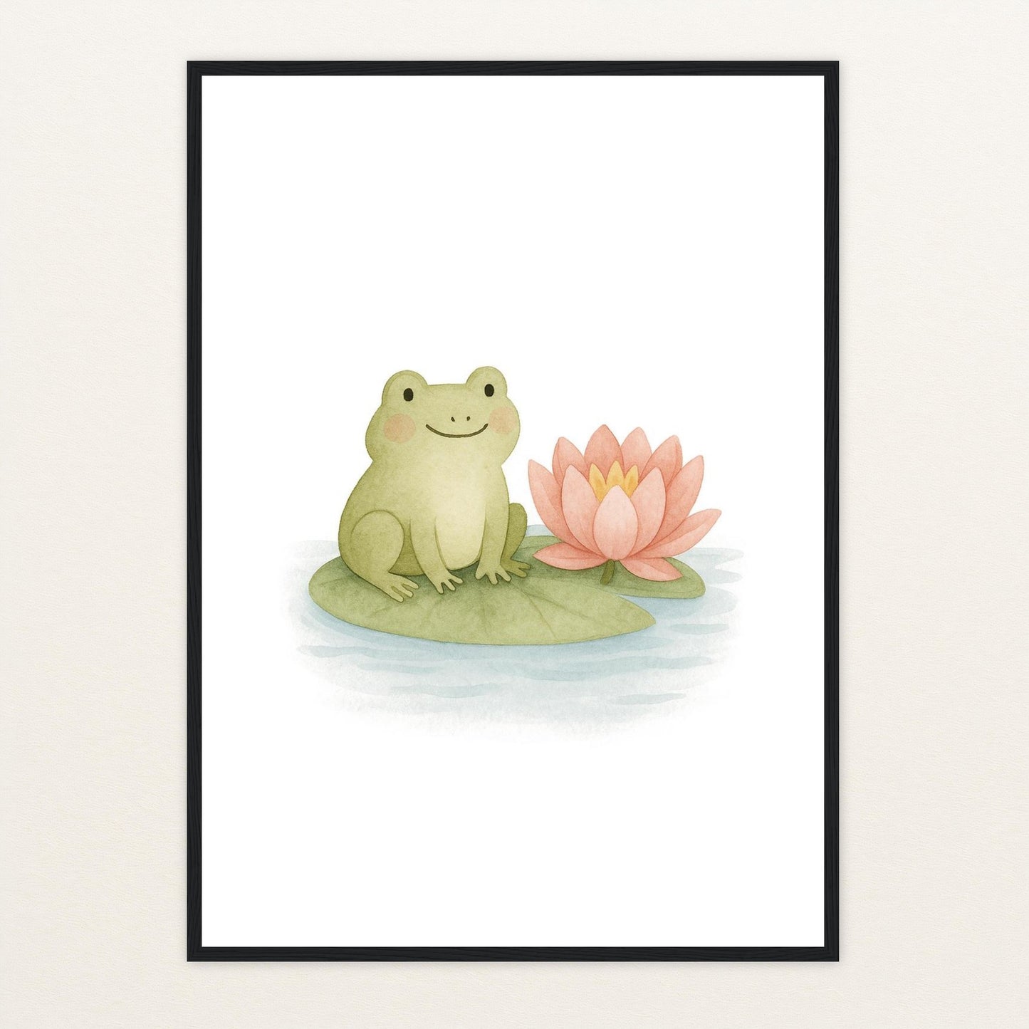Flocke der Frosch Poster mit Holzrahmen von tinylearner