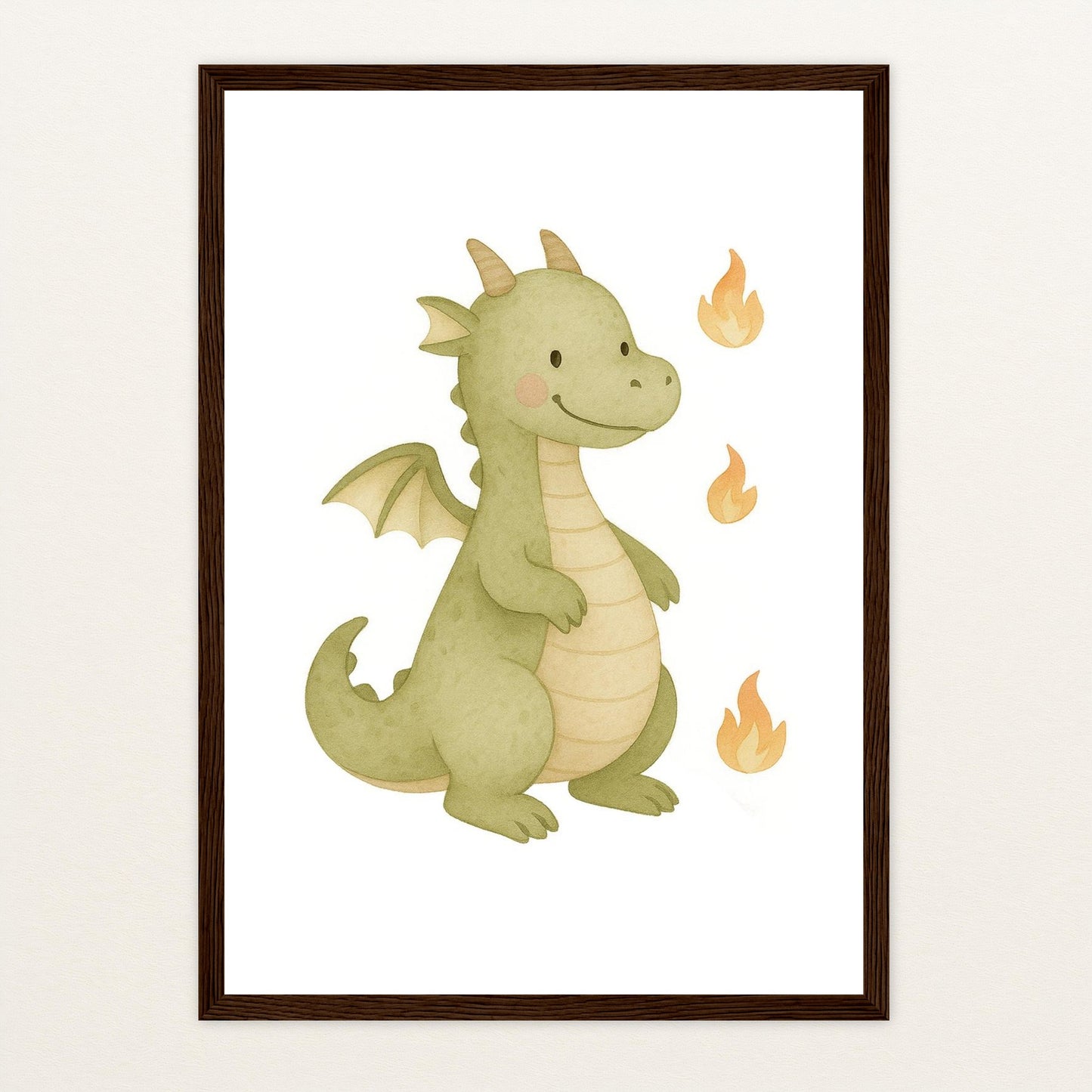 Drax der Drache Poster mit Holzrahmen von tinylearner