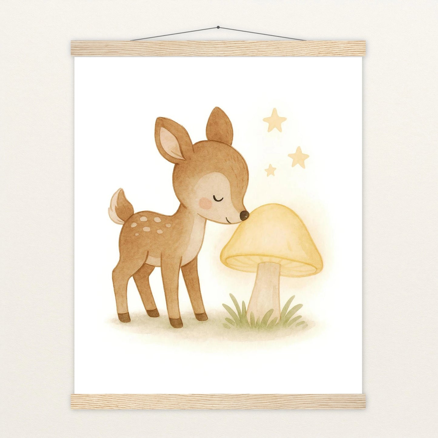 Ria das Reh - Motiv: "Leuchtpilz" Poster mit Leisten von tinylearner