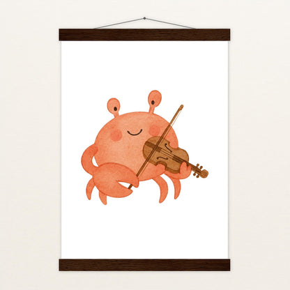 Krabbi der Krebs - Motiv: "Geige" Poster mit Leisten von tinylearner