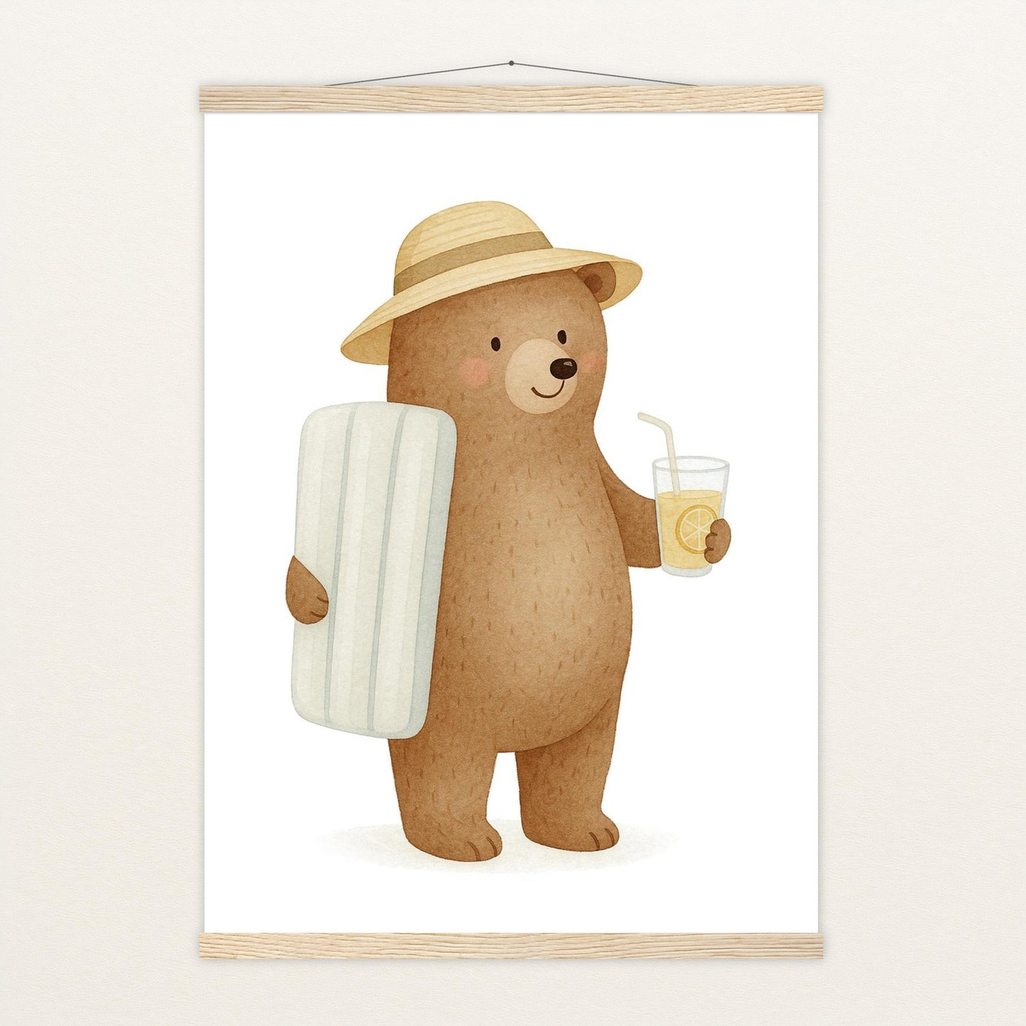 Balu der Bär - Motiv: "Strandtag" Poster mit Leisten von tinylearner