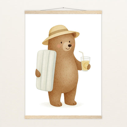 Balu der Bär - Motiv: "Strandtag" Poster mit Leisten von tinylearner
