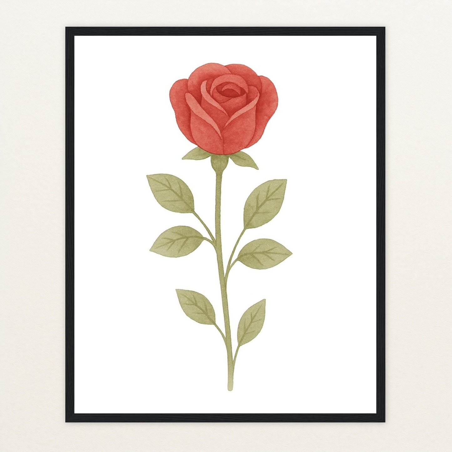 Rose Poster mit Holzrahmen von tinylearner