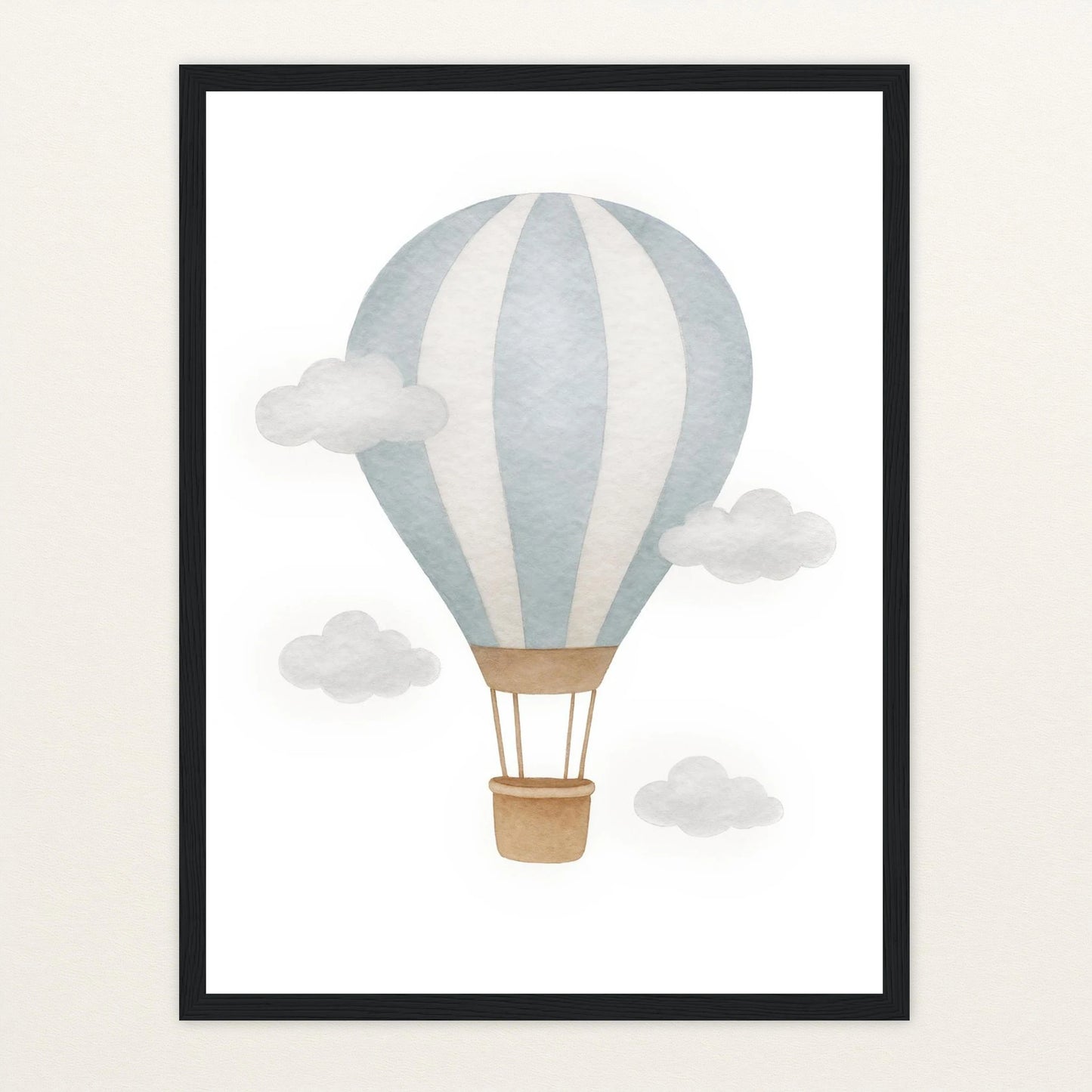 Heißluftballon Poster mit Holzrahmen von tinylearner