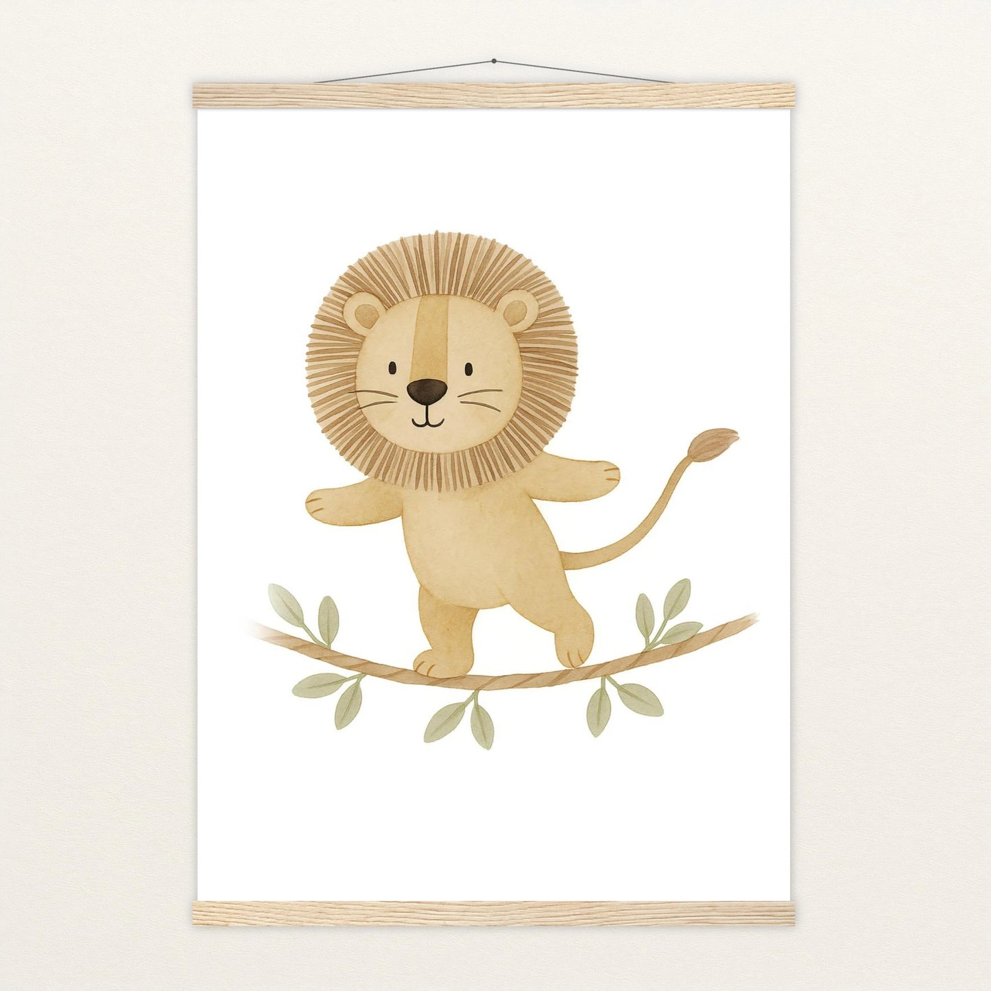 Leo der Löwe - Motiv: "Seiltanz" Poster mit Leisten von tinylearner