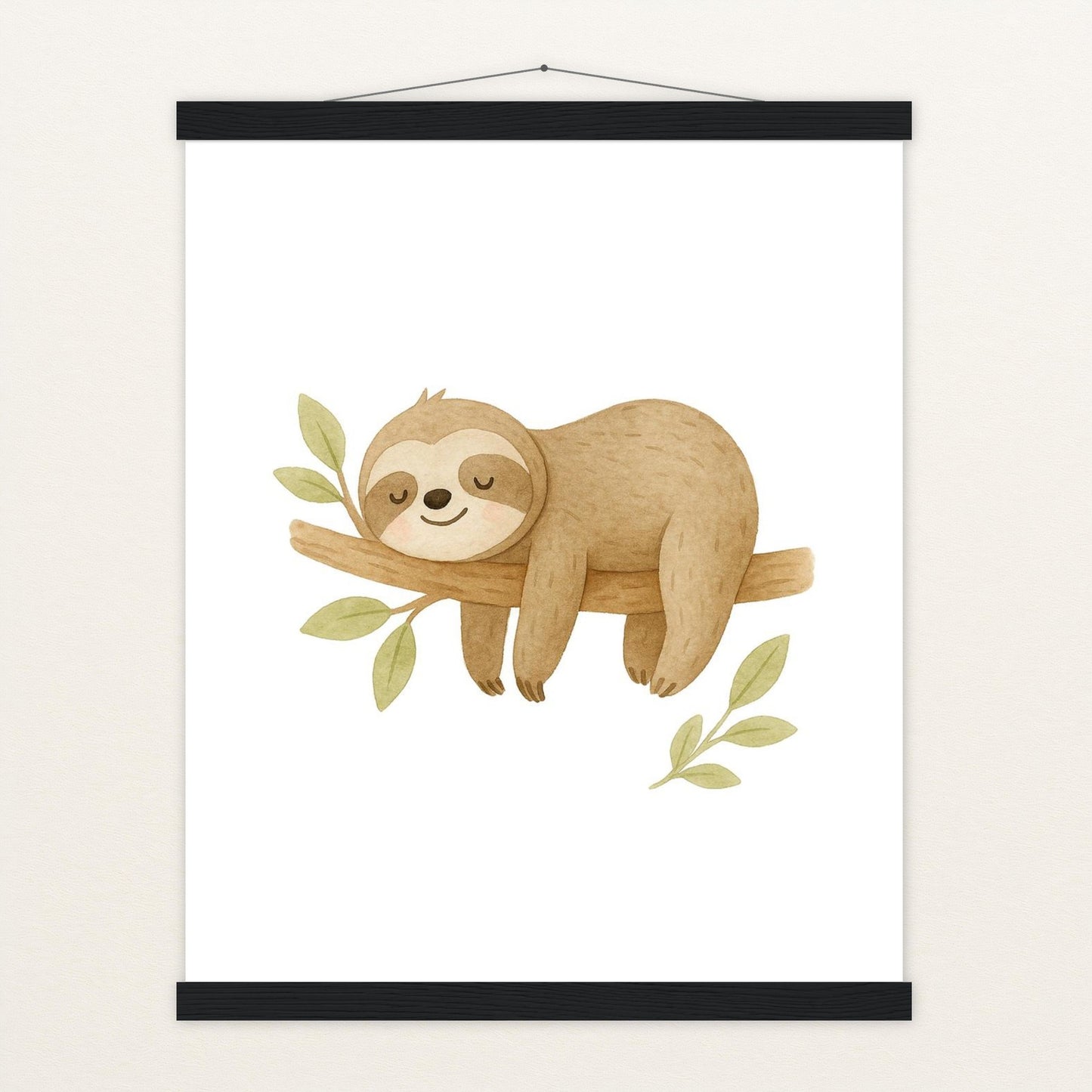 Fred das Faultier Poster mit Leisten von tinylearner