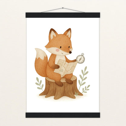 Finnegan der Fuchs - Motiv: "Abenteuerlust" Poster mit Leisten von tinylearner