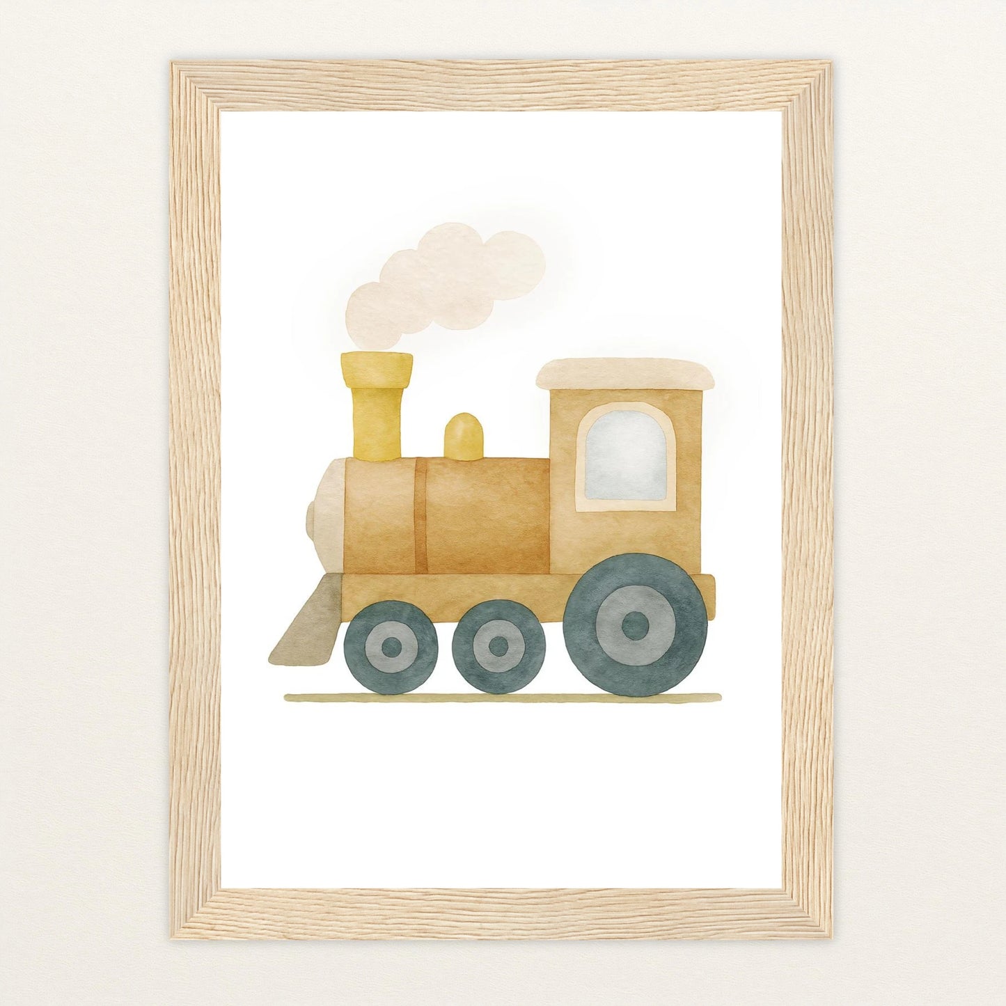 Lokomotive Poster mit Holzrahmen von tinylearner