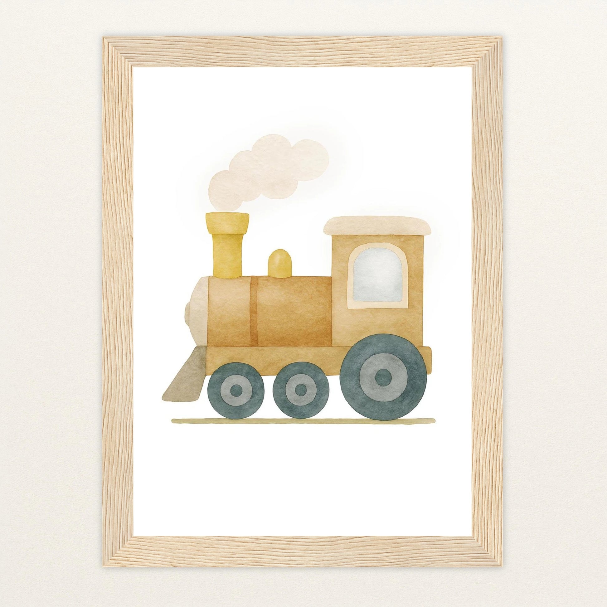 Lokomotive Poster mit Holzrahmen von tinylearner