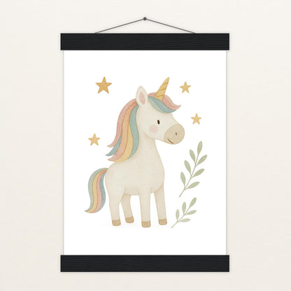 Luni das Einhorn Poster mit Leisten von tinylearner