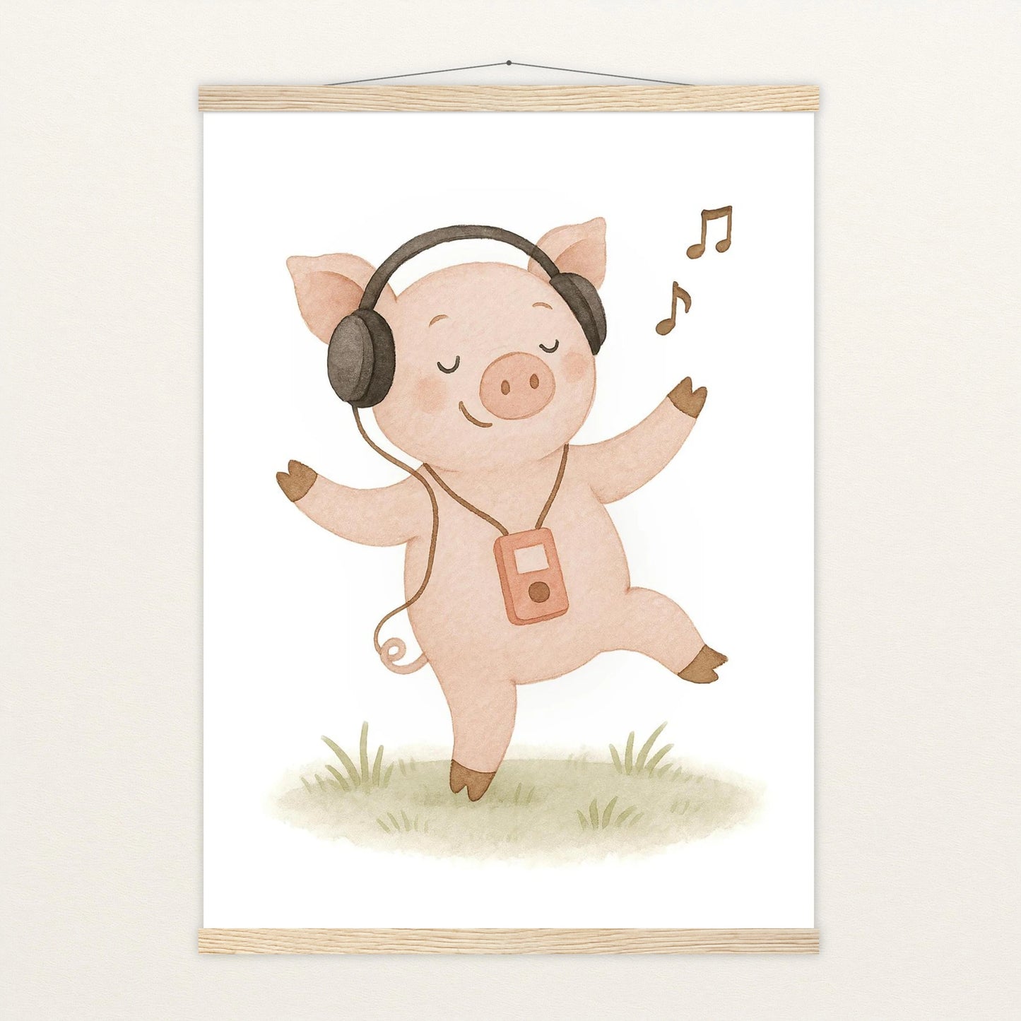 Susi das Schwein - Motiv: "Musik" Poster mit Leisten von tinylearner