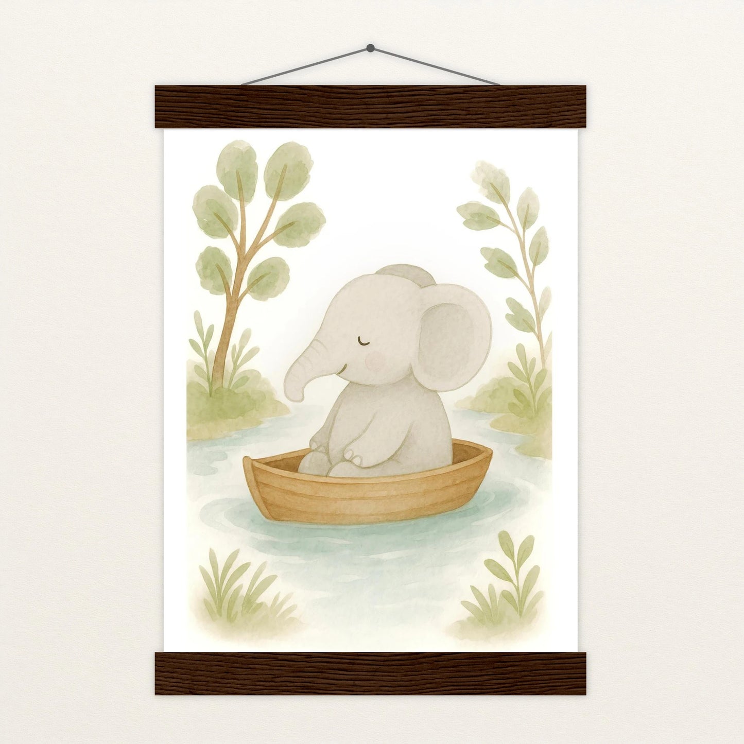 Emil der Elefant - Motiv: "Boot" Poster mit Leisten von tinylearner