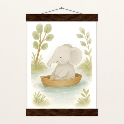 Emil der Elefant - Motiv: "Boot" Poster mit Leisten von tinylearner