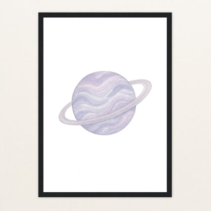 Planet Poster mit Holzrahmen von tinylearner