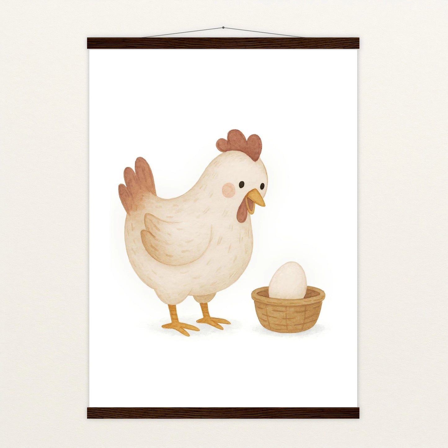 Hanni das Huhn - Motiv: "Ei" Poster mit Leisten von tinylearner