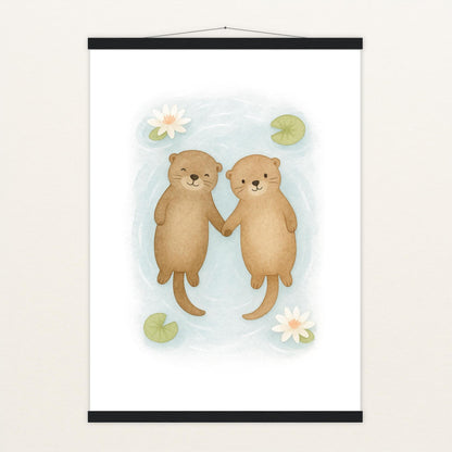 Otti der Otter Poster mit Leisten von tinylearner