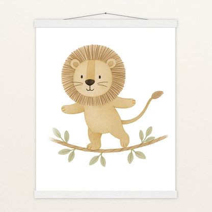 Leo der Löwe - Motiv: "Seiltanz" Poster mit Leisten von tinylearner