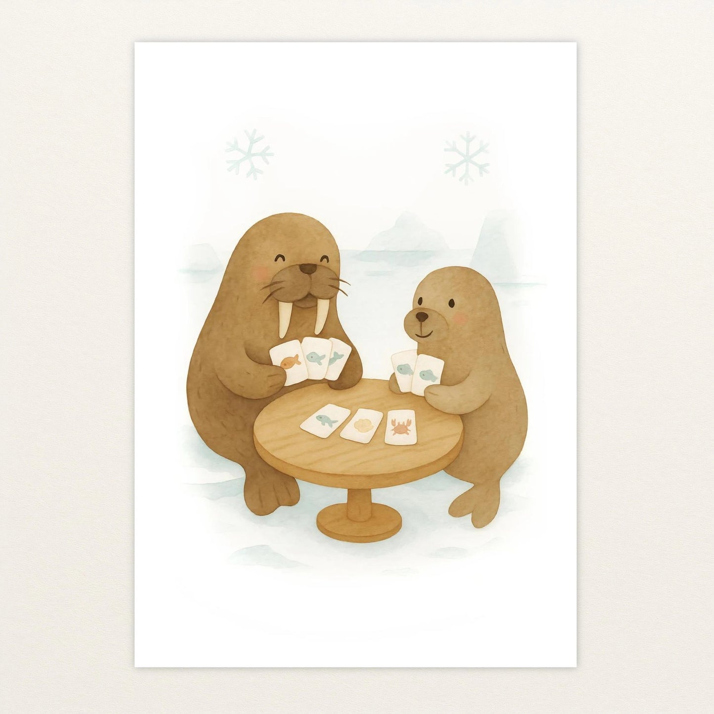 Wally das Walross - Motiv: "Kartenspiel" Poster von tinylearner