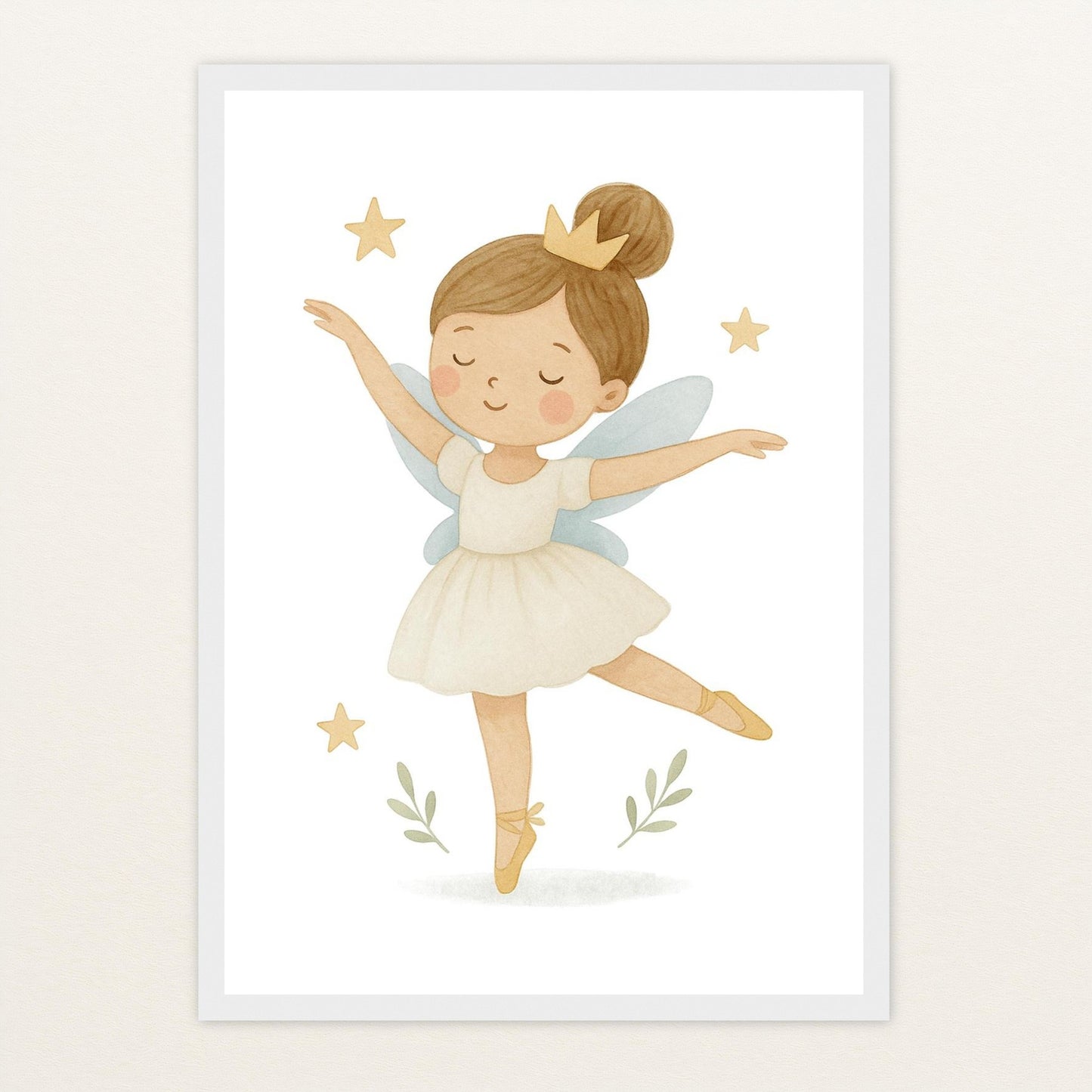 Fina die Fee - Motiv: "Ballett" Poster mit Holzrahmen von tinylearner