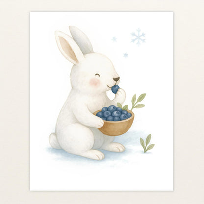 Sina der Schneehase - Motiv: "Blaubeeren" Poster von tinylearner