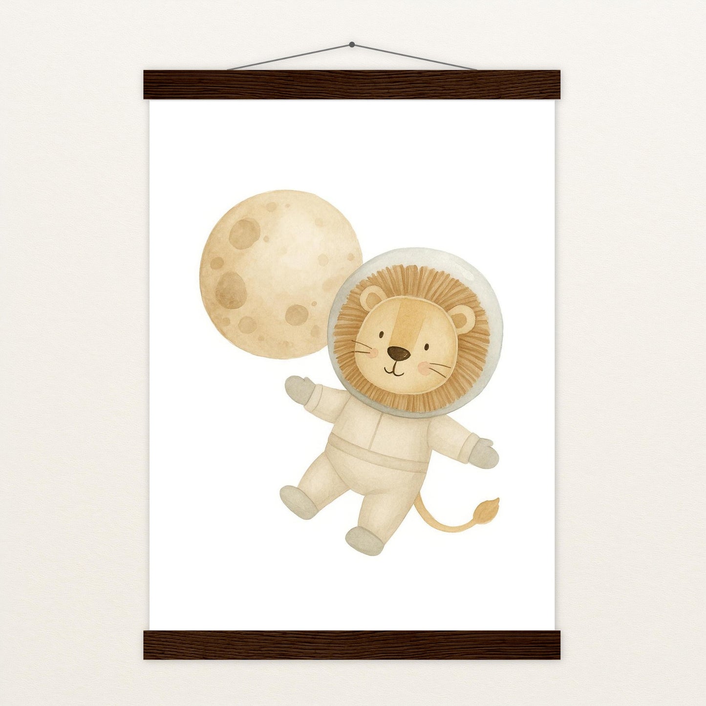 Leo der Löwe - Motiv: "Astronaut" Poster mit Leisten von tinylearner