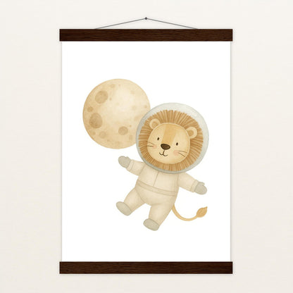 Leo der Löwe - Motiv: "Astronaut" Poster mit Leisten von tinylearner