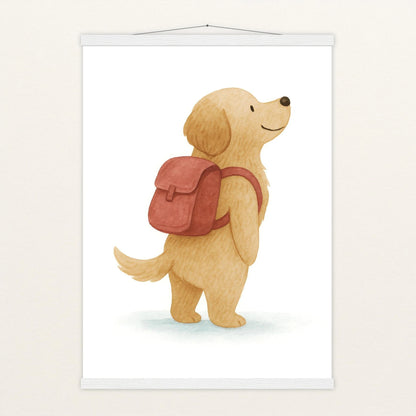 Hugo der Hund - Motiv: "Rucksack" Poster mit Leisten von tinylearner