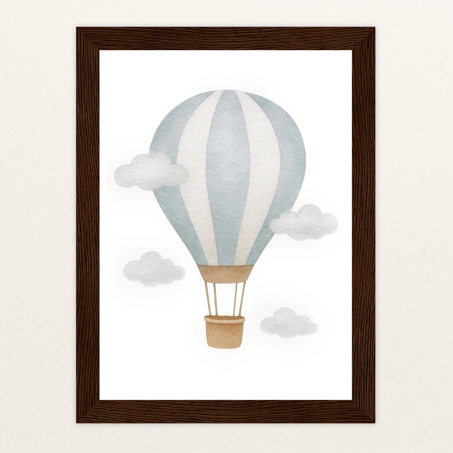 Heißluftballon Poster mit Holzrahmen von tinylearner