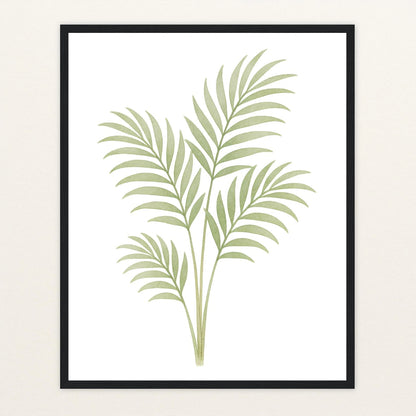 Howea-Blatt Poster mit Holzrahmen von tinylearner
